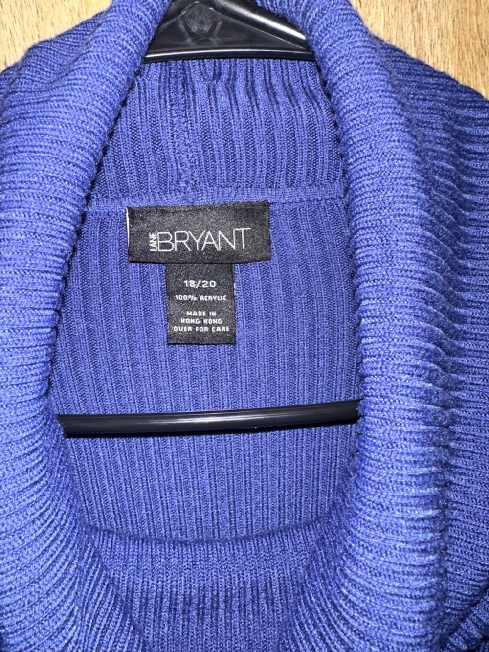 Lane Bryant Cowl Neck Ribbed Tunic Sweater - Royal Blue - Picture 3 of 3